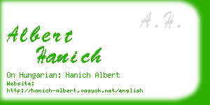 albert hanich business card